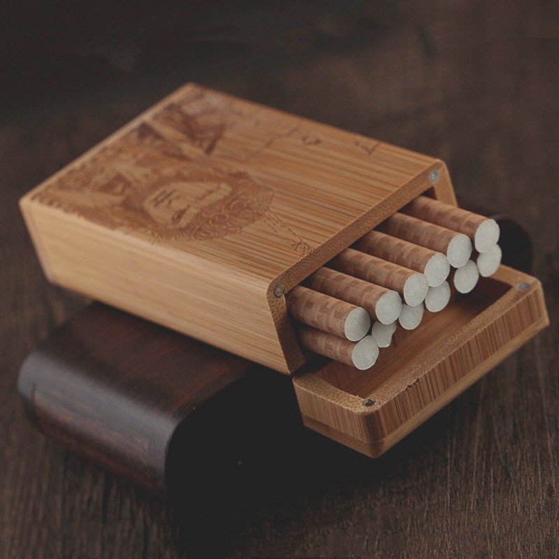 竹艺术烟盒竹制竹烟盒竹子烟盒烟盒创意个性潮复古烟盒老式送礼  打发