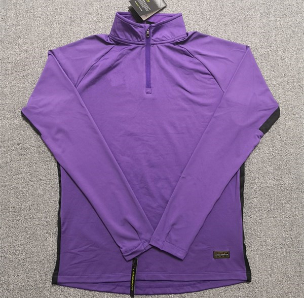 通用中超新款天津泰达紫色长袖加绒训练光板足球服