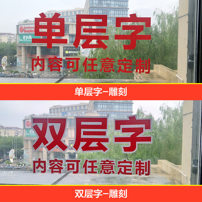 广告刻字字贴字自不干胶即时镂空腰线玻璃门磨砂墙贴