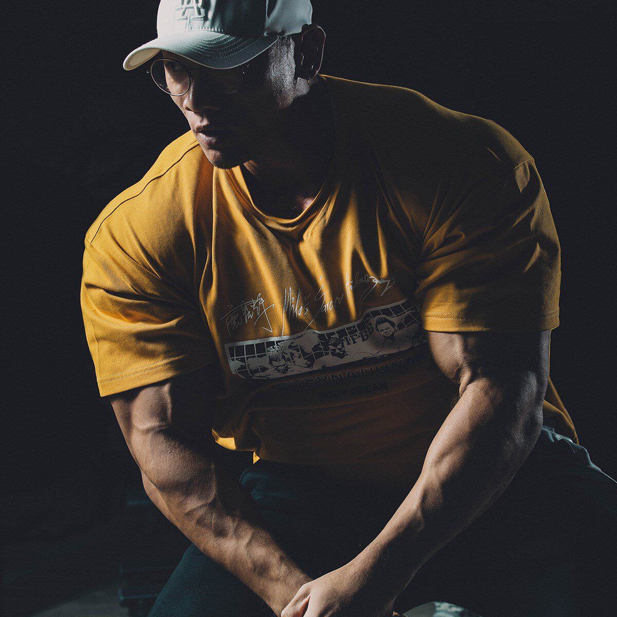 bd健美站鹿晨辉 米洛斯 山岸秀匡 联名t恤健身运动短袖男纯棉新款