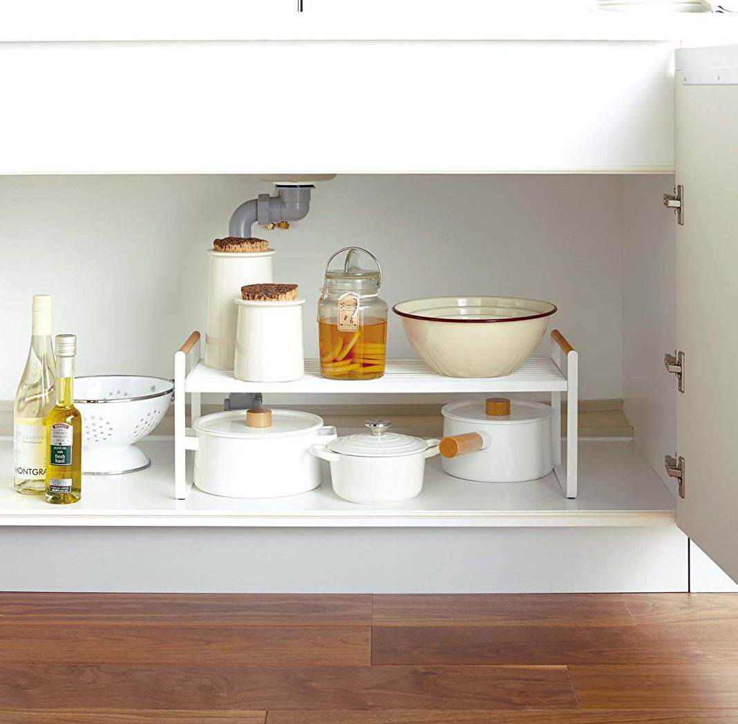 橱柜单层收纳桌面厨房储物隔板柜子双层隔层厨房置物架