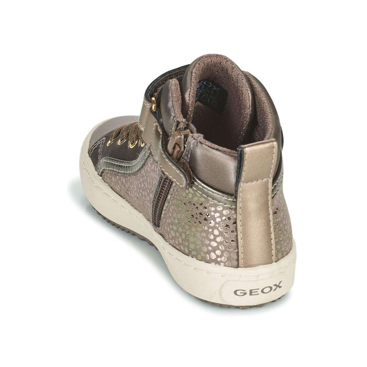 板鞋geox健乐士童鞋冬季女孩金色高帮鳄鱼魔术运动鞋