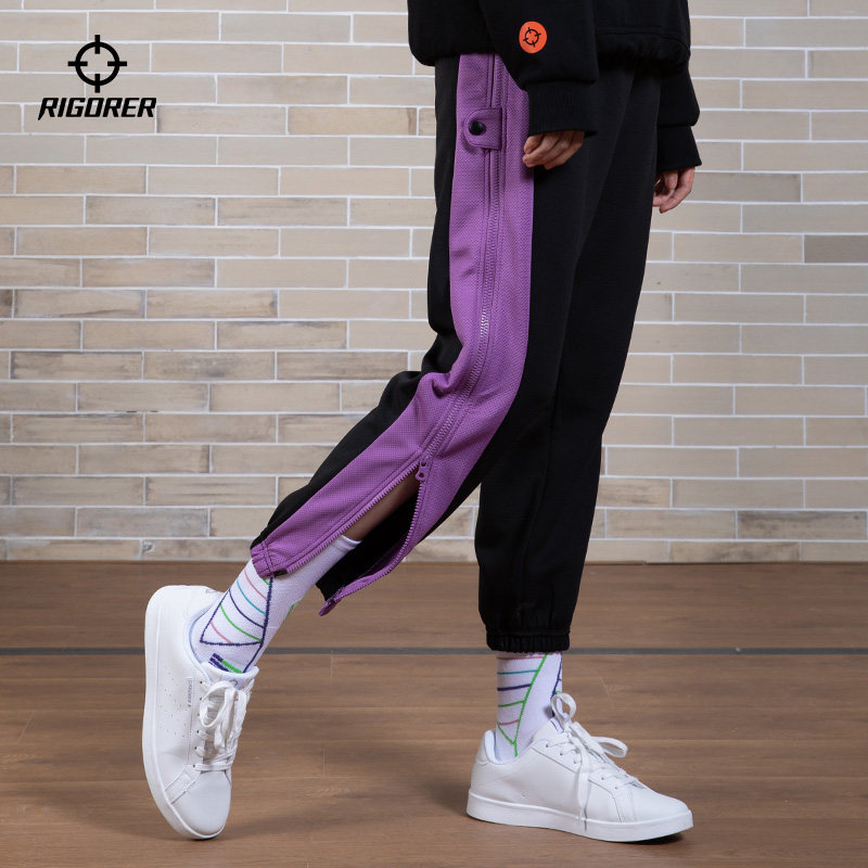 准者排扣篮球出场服束脚裤潮训练全开宽松侧边运动长裤