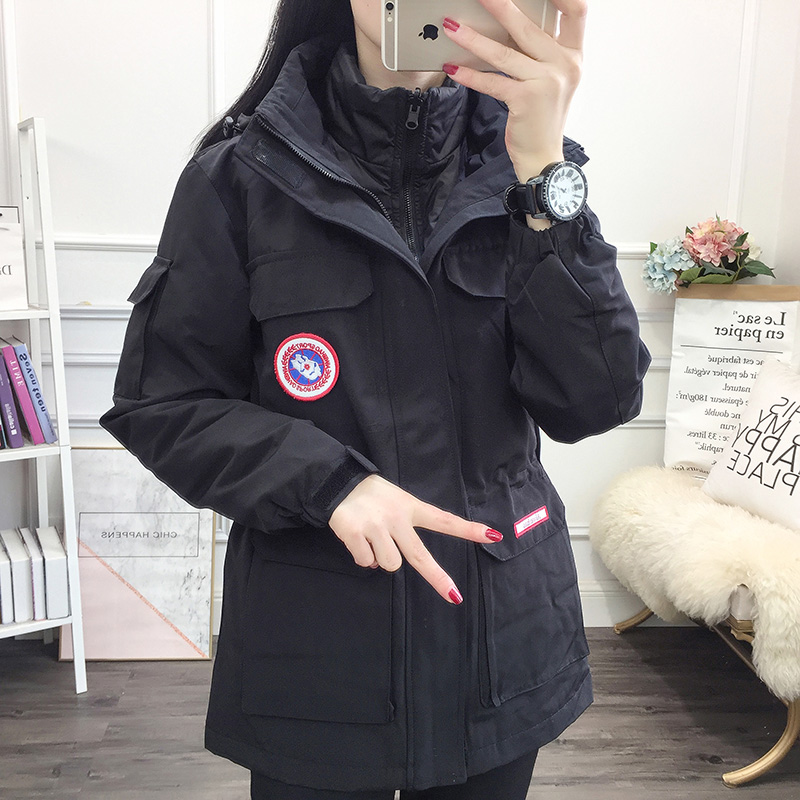 修身显瘦户外冲锋衣外套女三合一可拆卸男加绒加厚冬季羽绒服防水