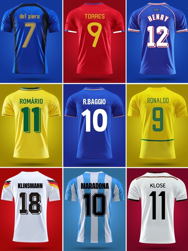 1982意大利足球球衣套装10号巴乔世界杯德国巴西足球服