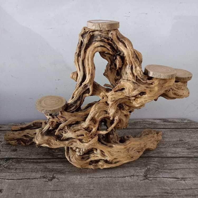 艺品实木树根底座花架根艺工艺木头原生生态根雕