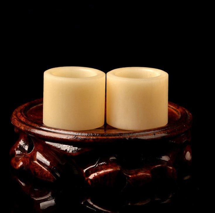 天然西藏牦牛骨扳指油润文玩大拇指品戒指环射箭戒指