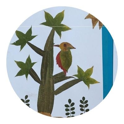 儿童粘贴拼贴干画叶子树叶装饰花树叶橱窗幼儿园手工创意粘贴类