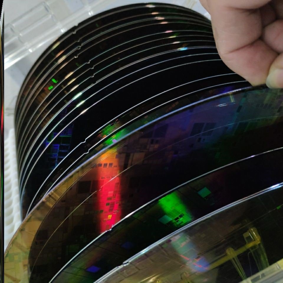 芯片12寸纳米圆光光刻片12英寸硅晶圆1片创意