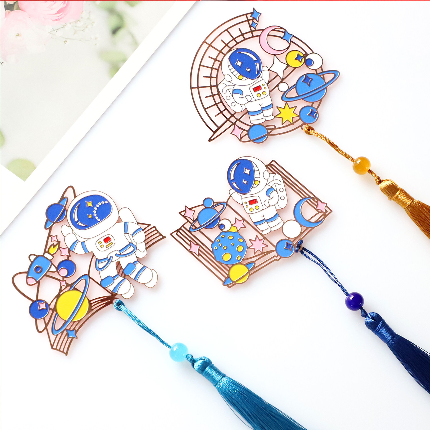 探索宇宙金属黄铜学生少年宫企业故宫文创定制书签