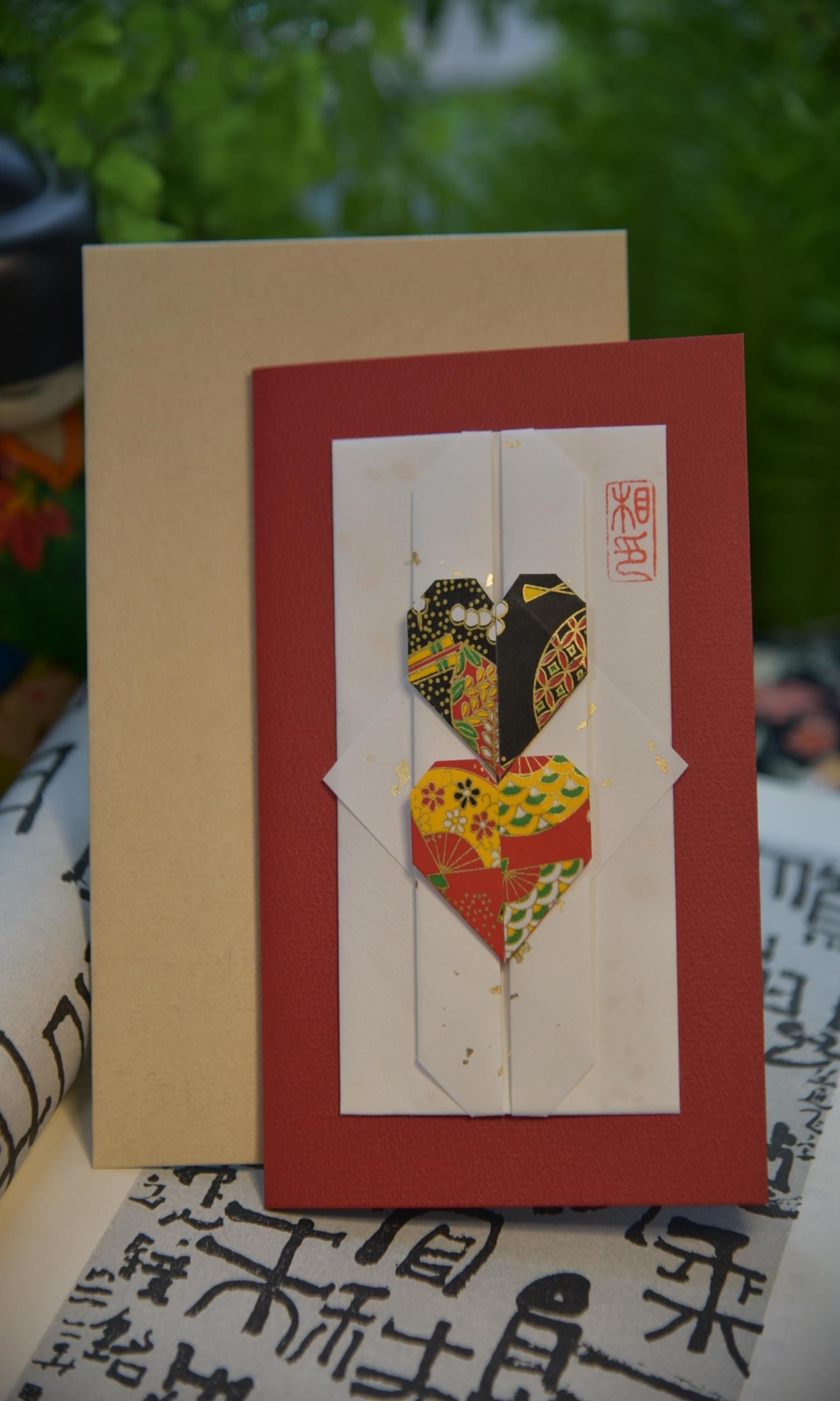 店主手工手工制制作折纸风格生日贺卡结婚礼物品日式贺卡