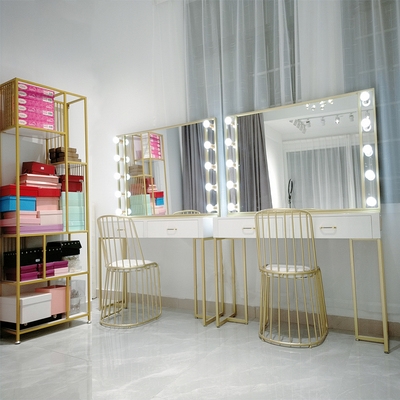 化妆化妆台婚纱灯带梳妆台专业工作室专用楼影镜台美容化妆师桌.