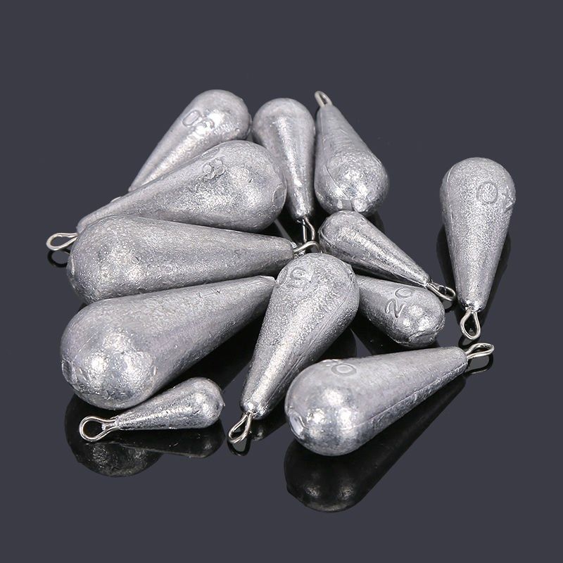 钓鱼铅坠水滴型足克电解坠挂环海钓抛竿找底不伤铅坠