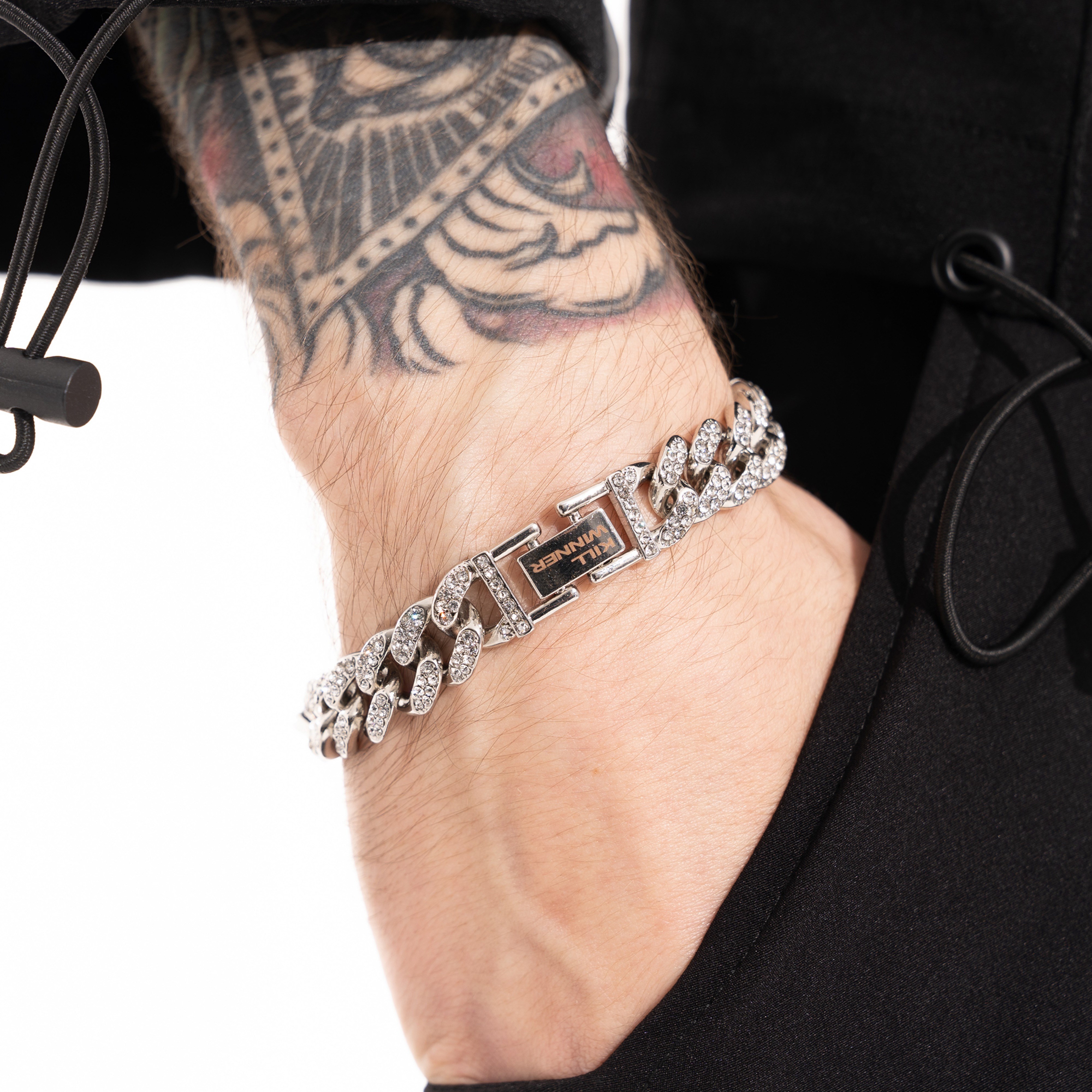 killwinner镶钻情侣链王嘉尔潮牌古巴手饰回到未来手链