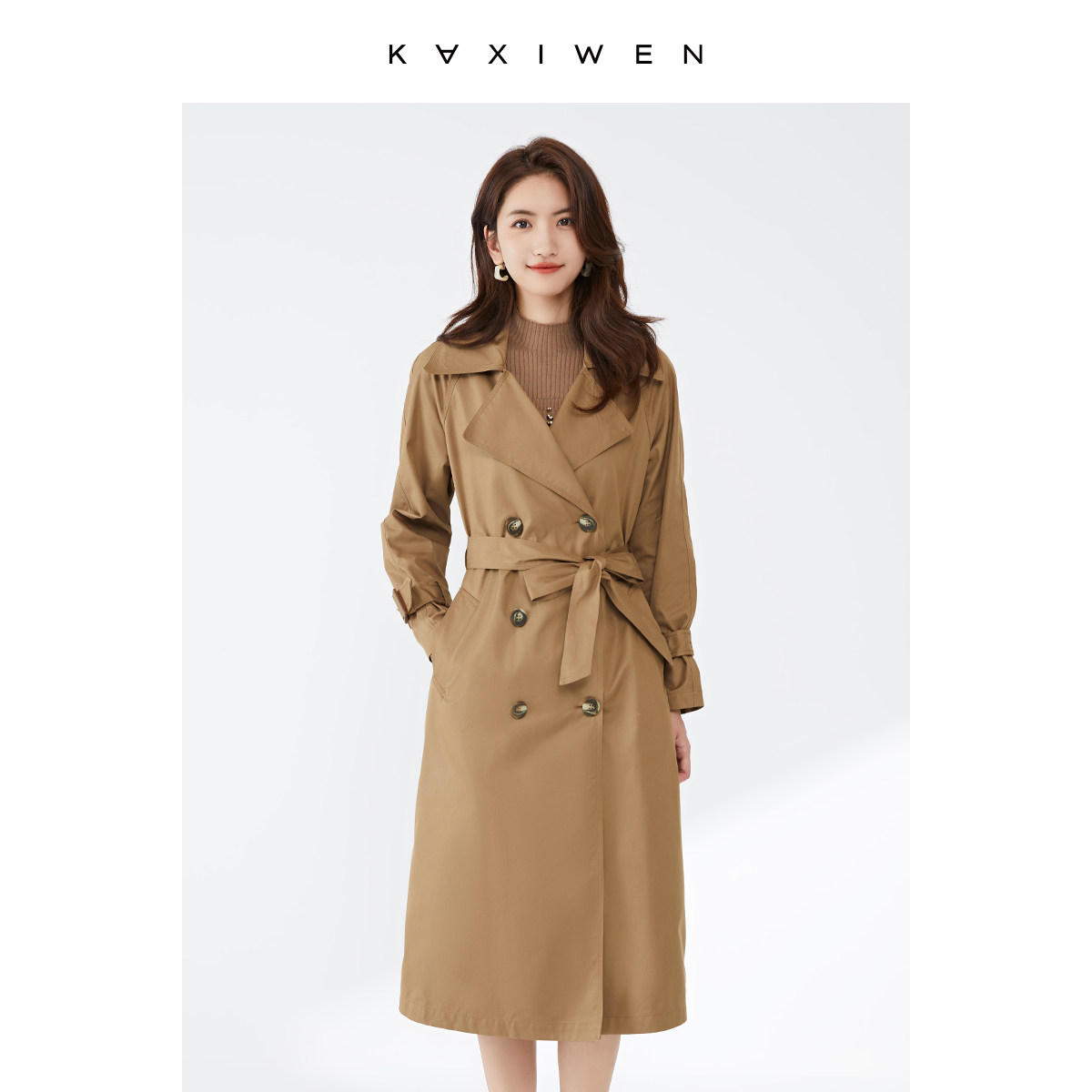 佧茜文风衣2022年秋季新款女装气质西装ol双排风衣