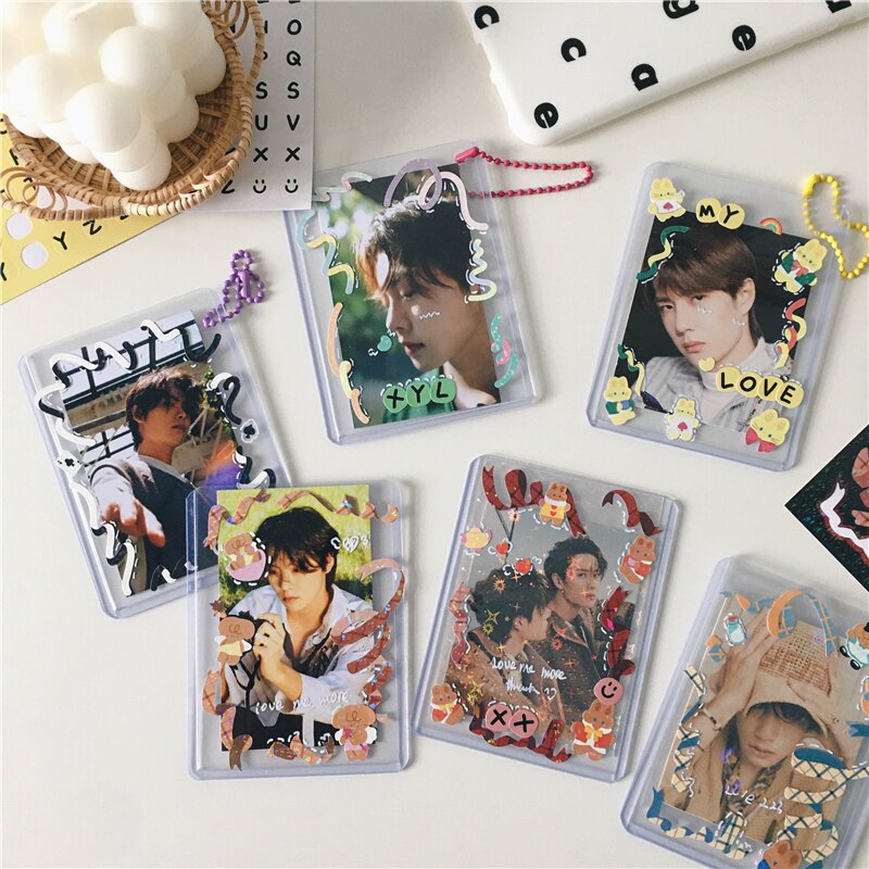 ins爱豆明星pvc保护卡追星小卡新版竖款拍立得卡套