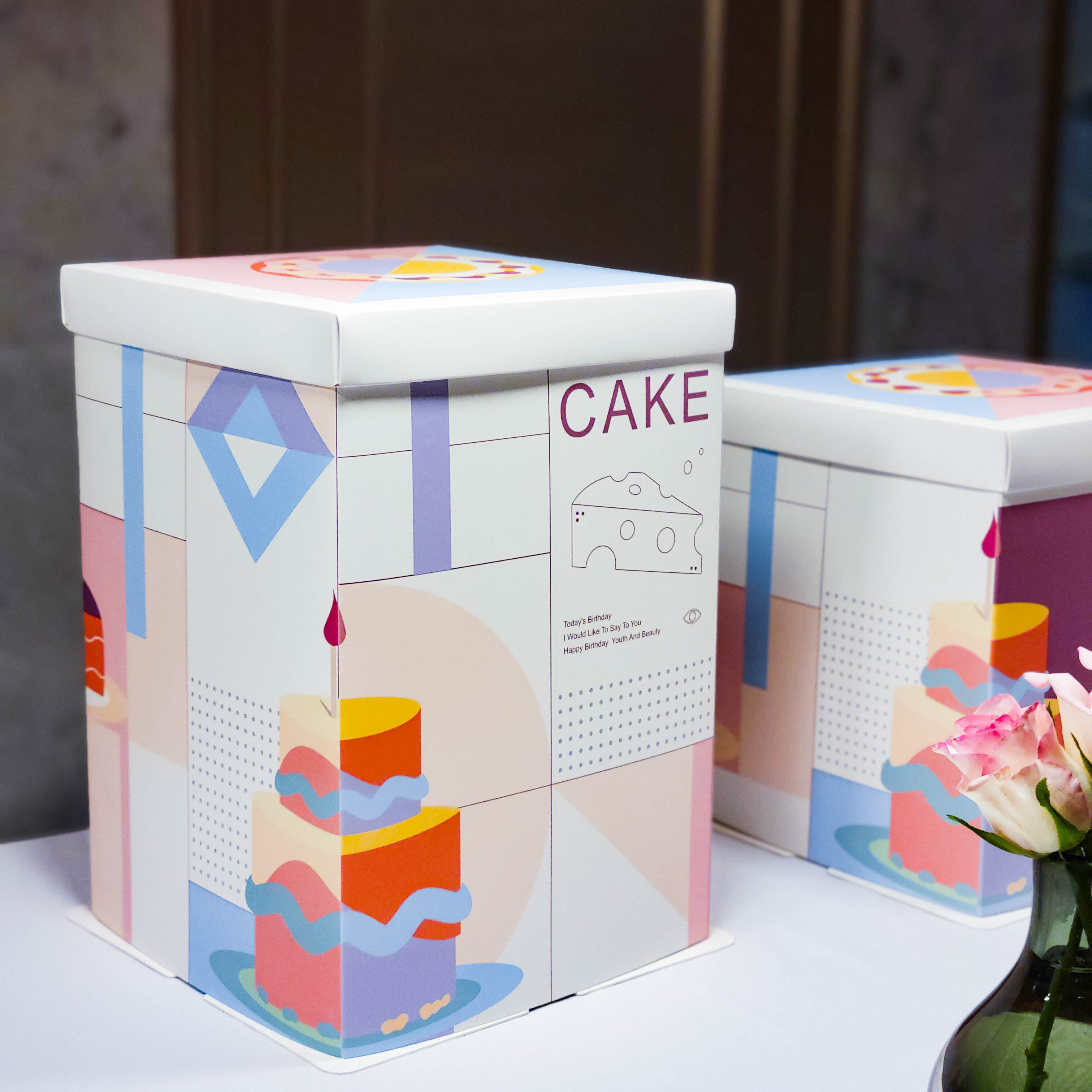 萌可妙享空间网红生日蛋糕盒ins风6810寸加高开窗蛋糕盒包装盒