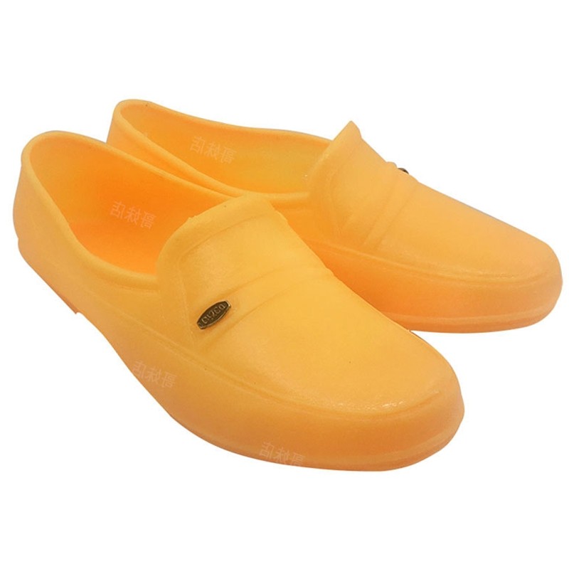 胶鞋黄胶鞋工水四季房工工作黄色塑胶厨师农民雨鞋