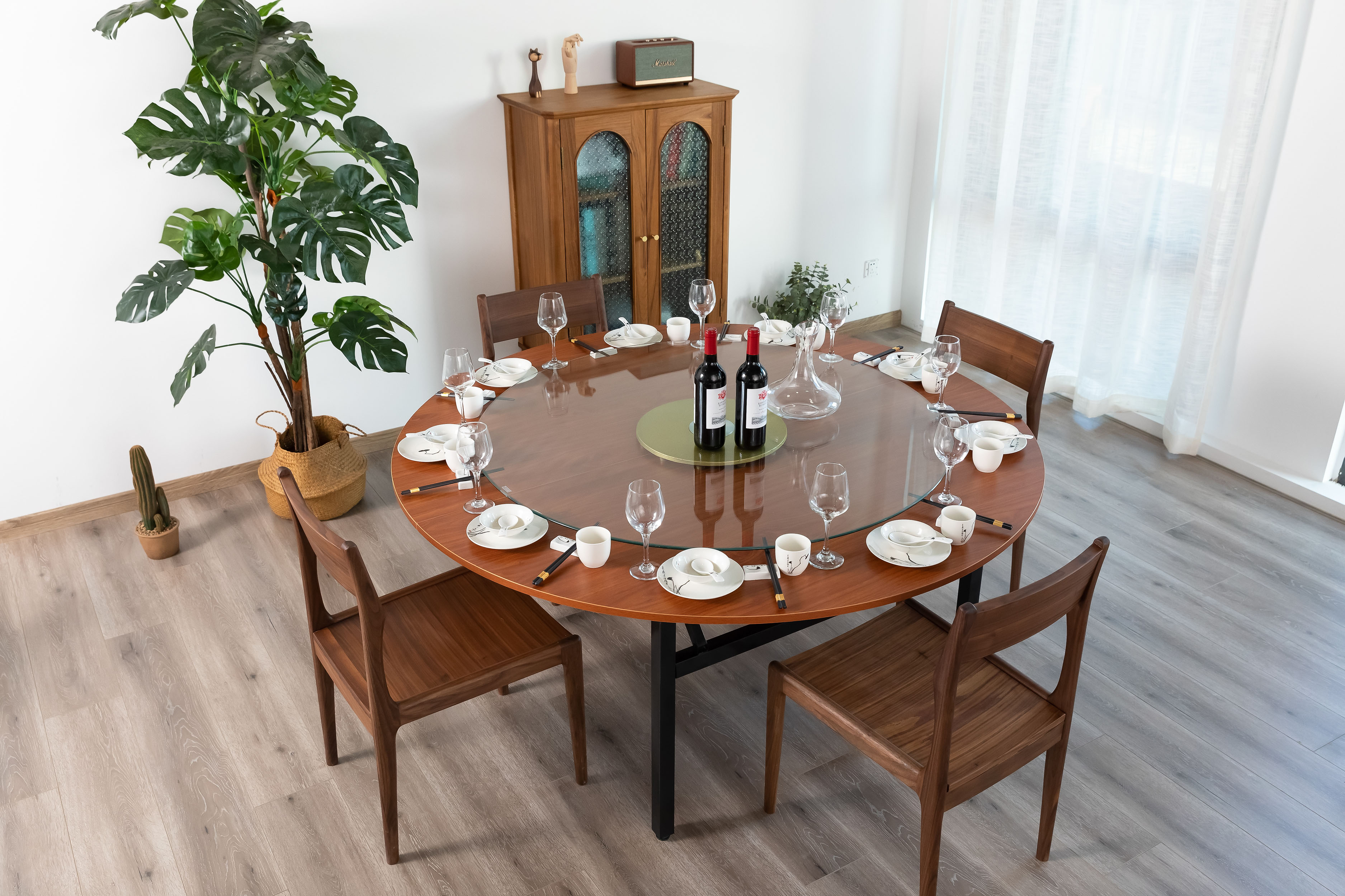 包邮家用酒店实木大圆桌面饭店宴会圆桌酒席实木餐桌