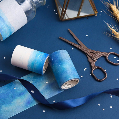 手账星空胶带小清新古风装饰贴纸盐系水彩建筑胶带