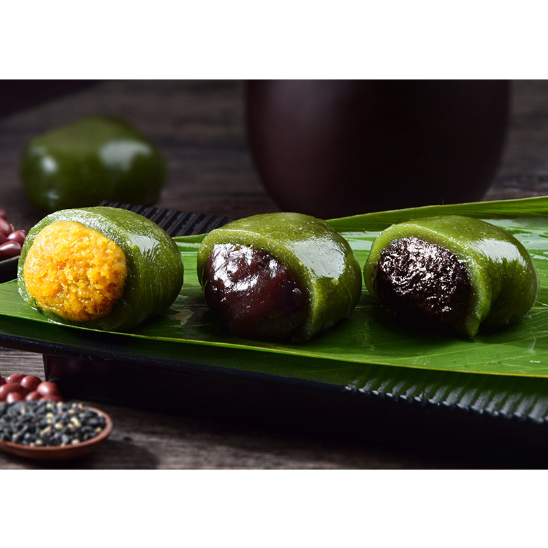 【4枚/袋】帕代欧蛋黄肉松艾草青团网红豆沙糯米团子特产糕点200g