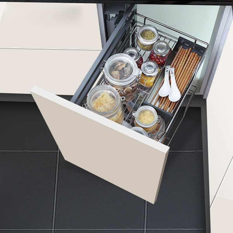 橱柜拉篮转角不锈钢厨房厨柜拉蓝架怪物拉篮