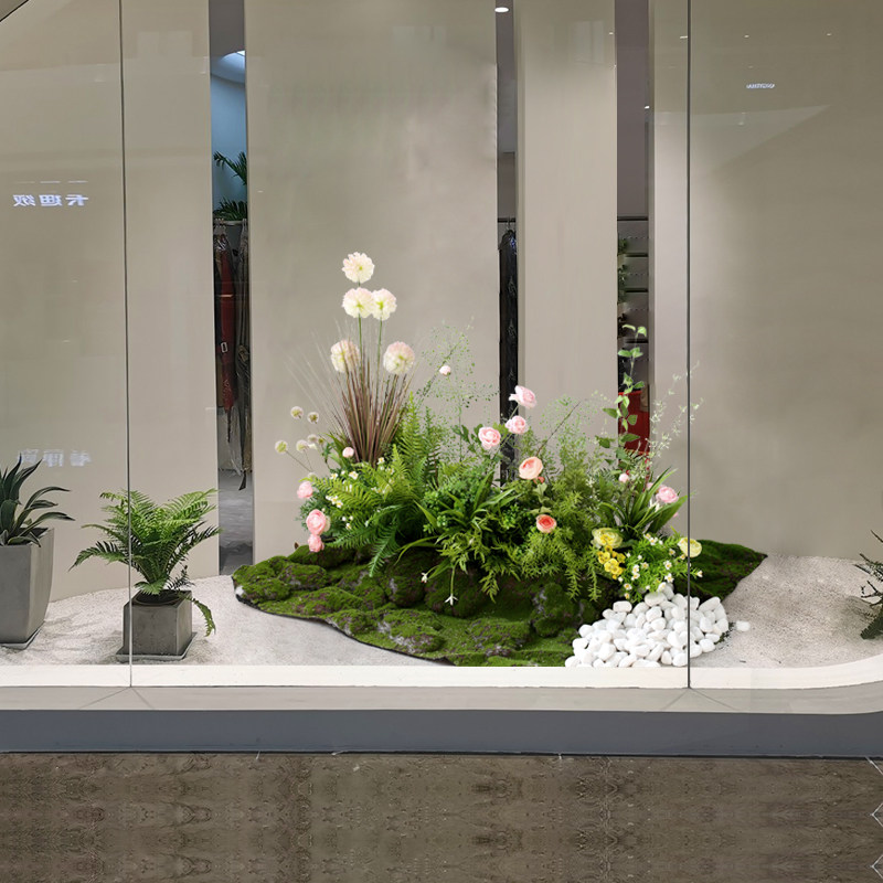 仿真绿植造景套装餐厅隔断店面园景花卉布置仿真花
