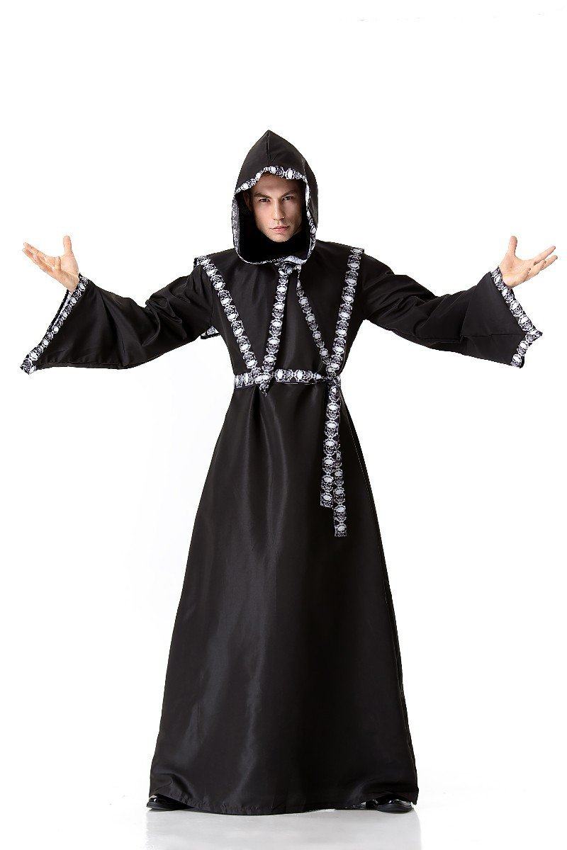 万圣节男女情侣巫师角色扮演cos巫婆骷髅长袍舞台民族服装