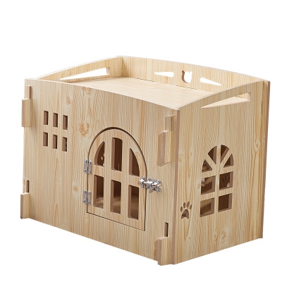 木箱四季通用猫屋实木封闭式带门猫咪宠物窝