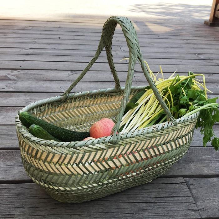 菜农竹篮手工农村家用蔬菜菜篮子编制竹编购物购物篮