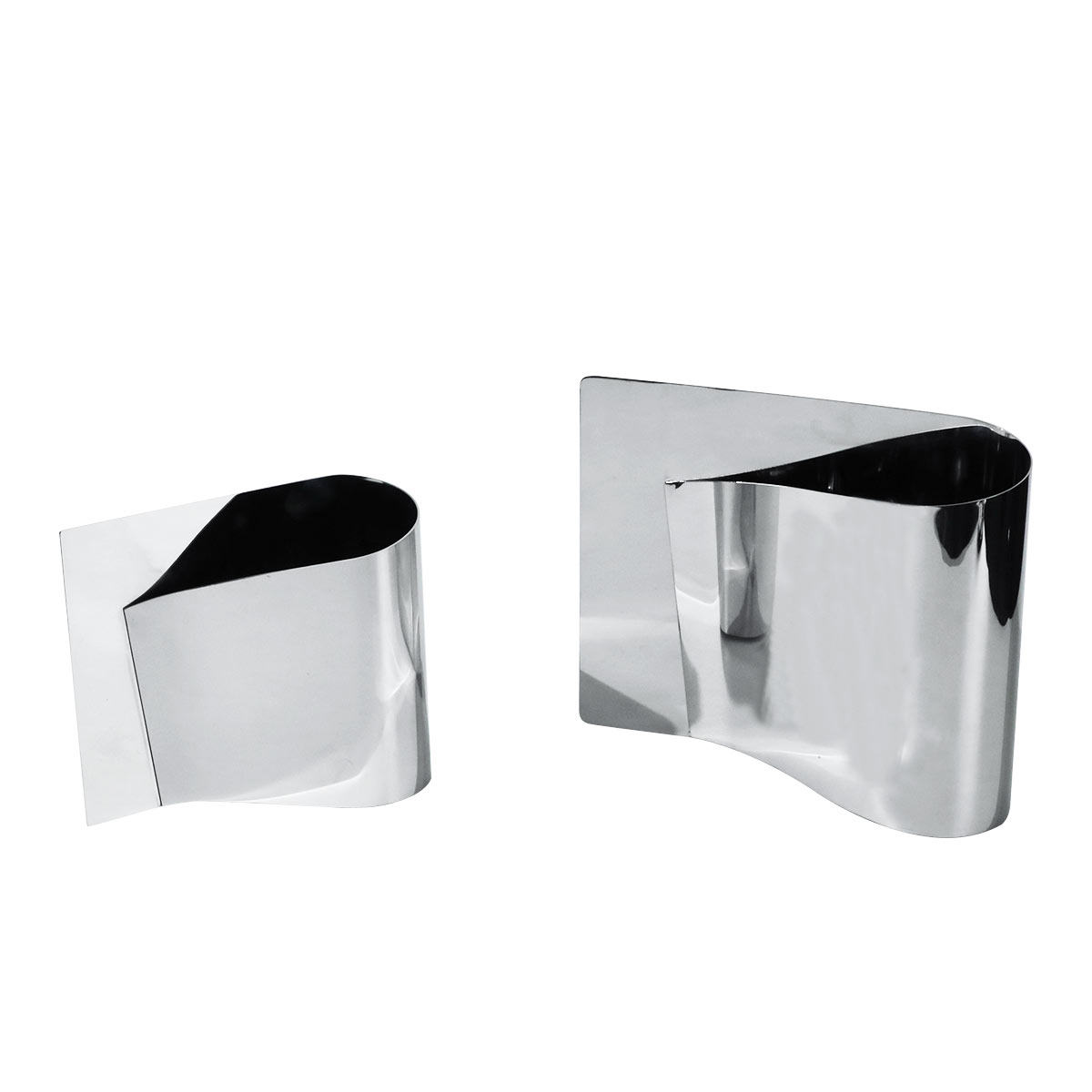 现代简约欧式轻奢银色金属卷边花器客厅餐桌花瓶样板房售楼处摆件