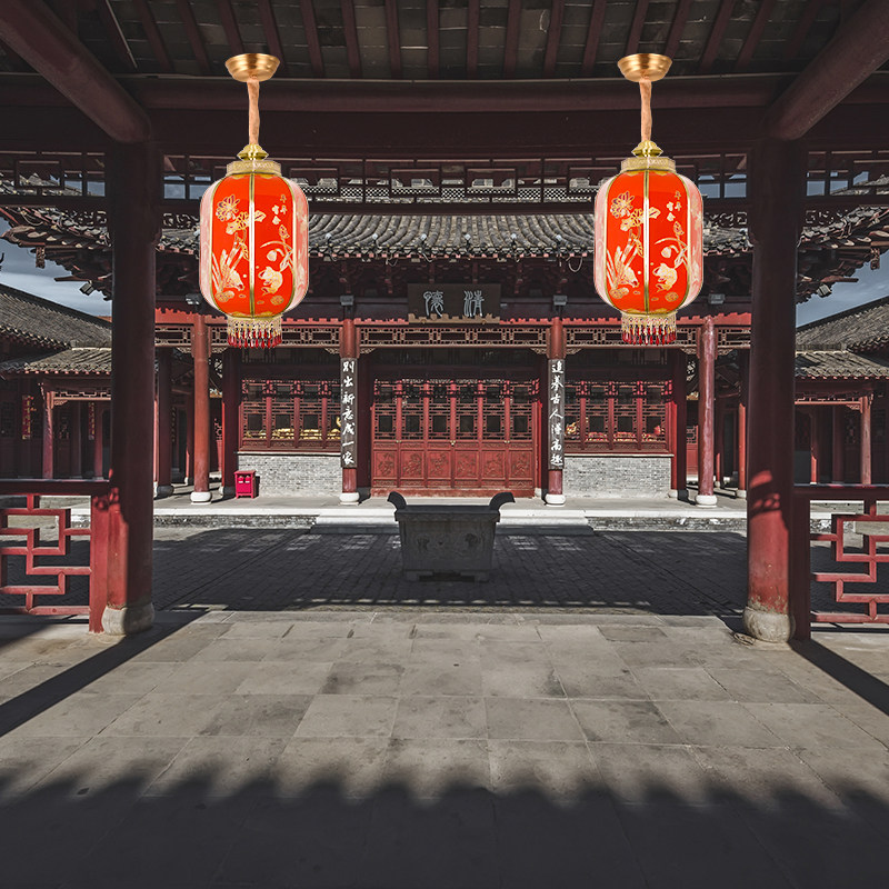 新中式走廊灯笼冬瓜大红喜庆结婚插电阳台乔迁灯笼