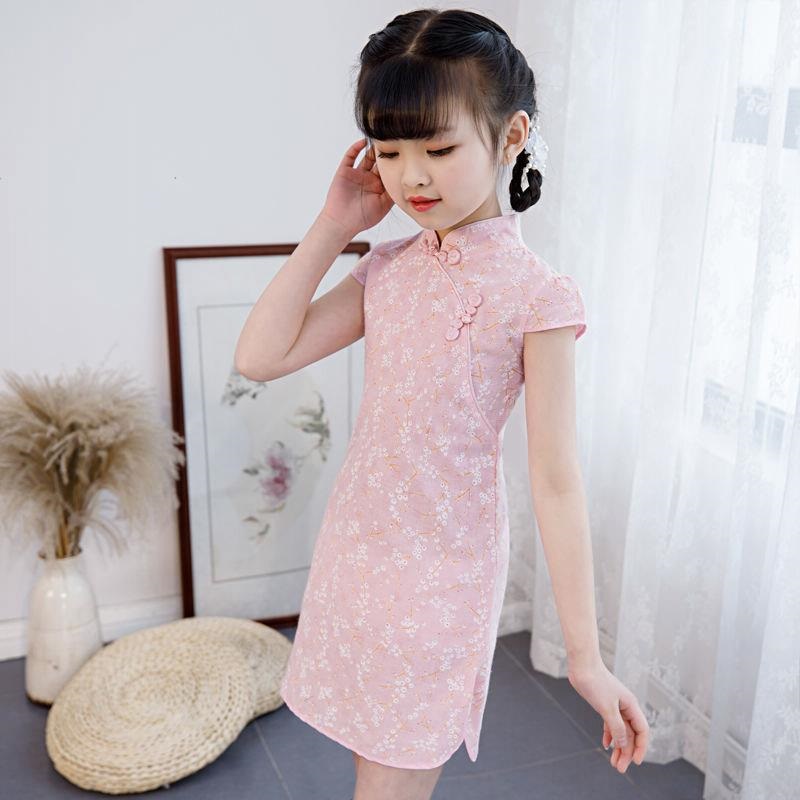 裙子儿童旗袍女裙小女孩2021年新款女童子夏中国旗袍