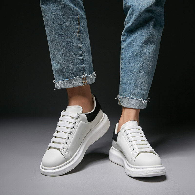 麦昆小白鞋男鞋冬季加绒休闲板鞋情侣真皮厚底单鞋