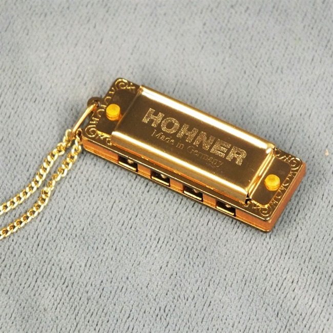 口琴德国和来hohnerlittlelady14k镀金4孔项链口琴