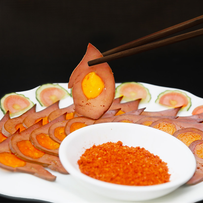 猪肝老大蛋黄150g即食酒店凉菜半成品速食金银猪肉类