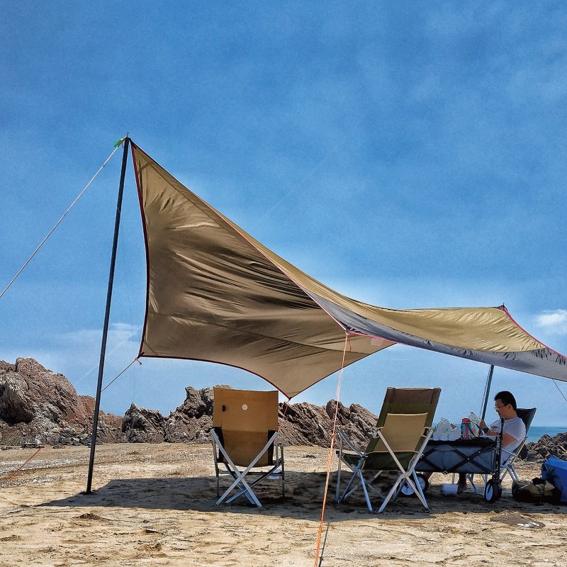 vidalido户外超大涂银天幕帐篷防紫外线沙滩凉棚遮阳遮阳篷