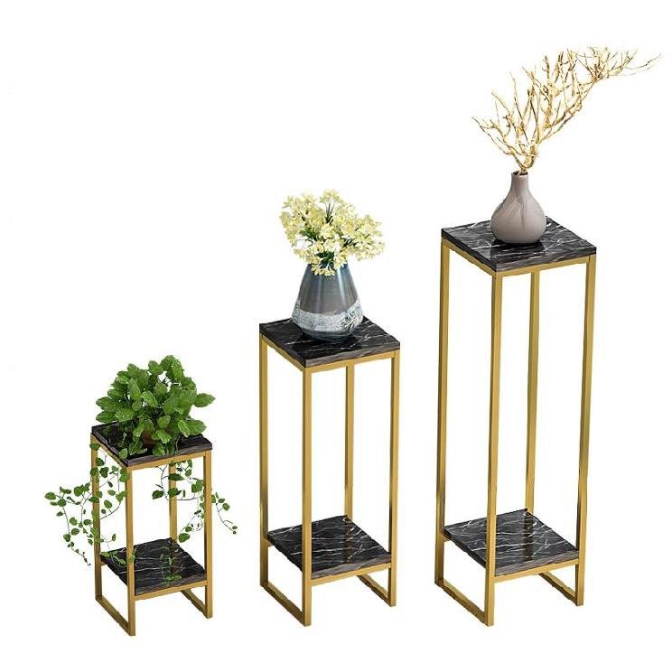 网红大理石花架盆栽卧室四脚多层旅馆饰品经济型花架