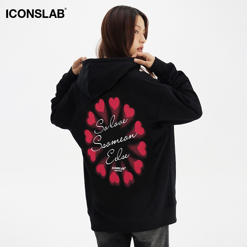 ssurplusiconslab模糊圈爱爱心发射连帽卫衣春秋卫衣