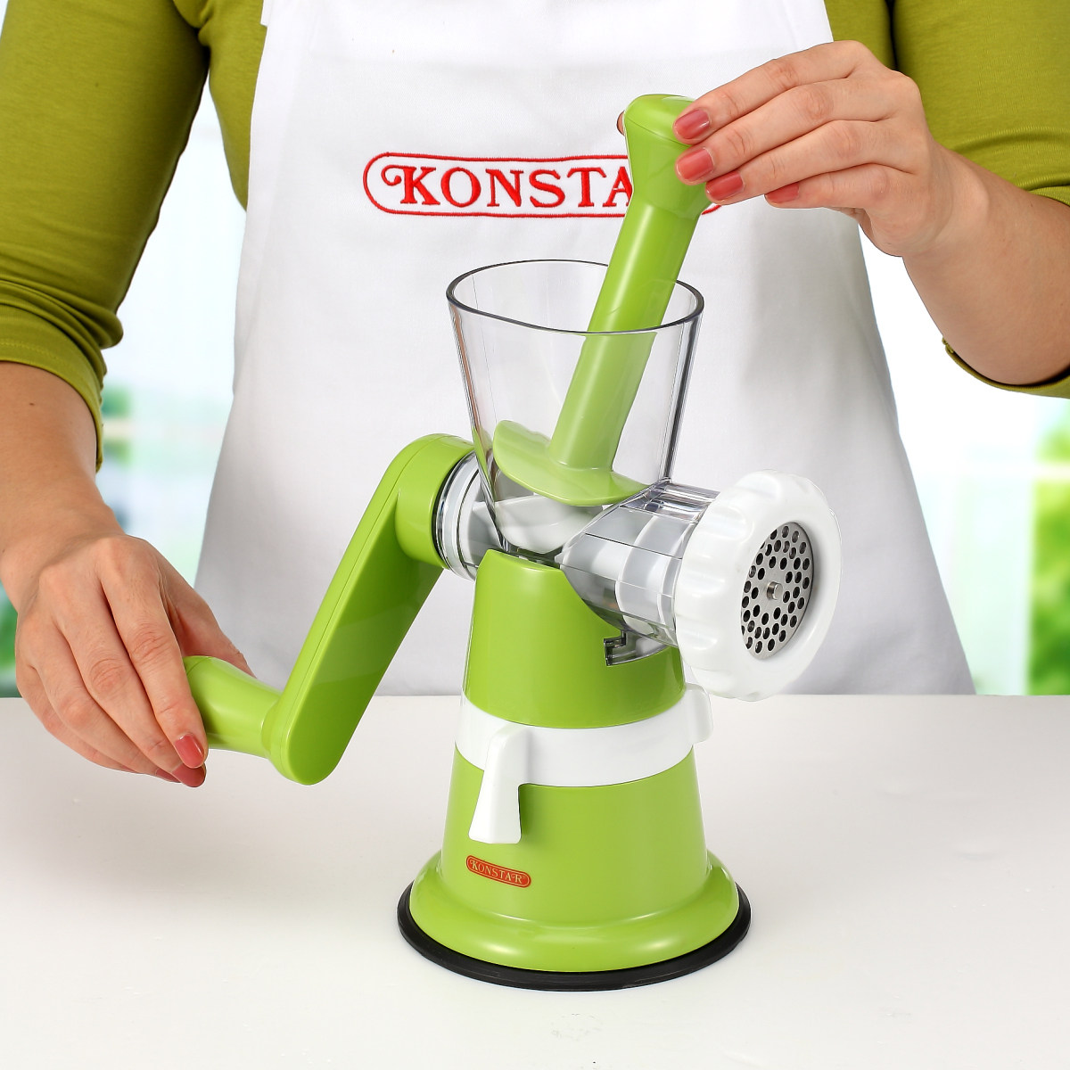 konstar康加手动绞肉机家用碎肉机可拆家庭厨房饺子绞肉机