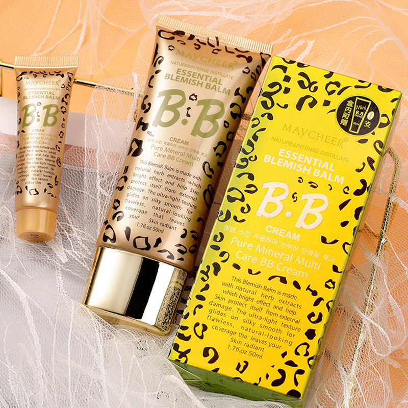 美茜儿豹纹bb霜裸妆遮瑕强持妆贴服上妆好自然bb霜