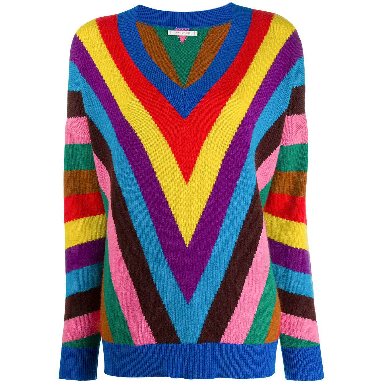 chintiandparker女士拼色毛衣毛衣