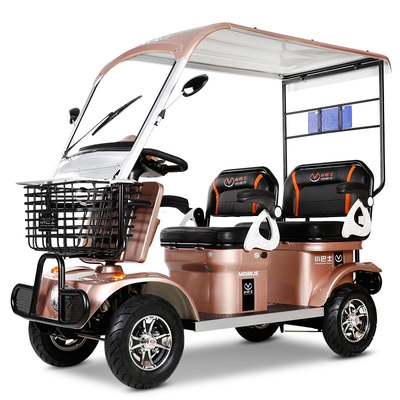 巴士老人电动车老年代步残疾人双人四轮助力接送老年代步车