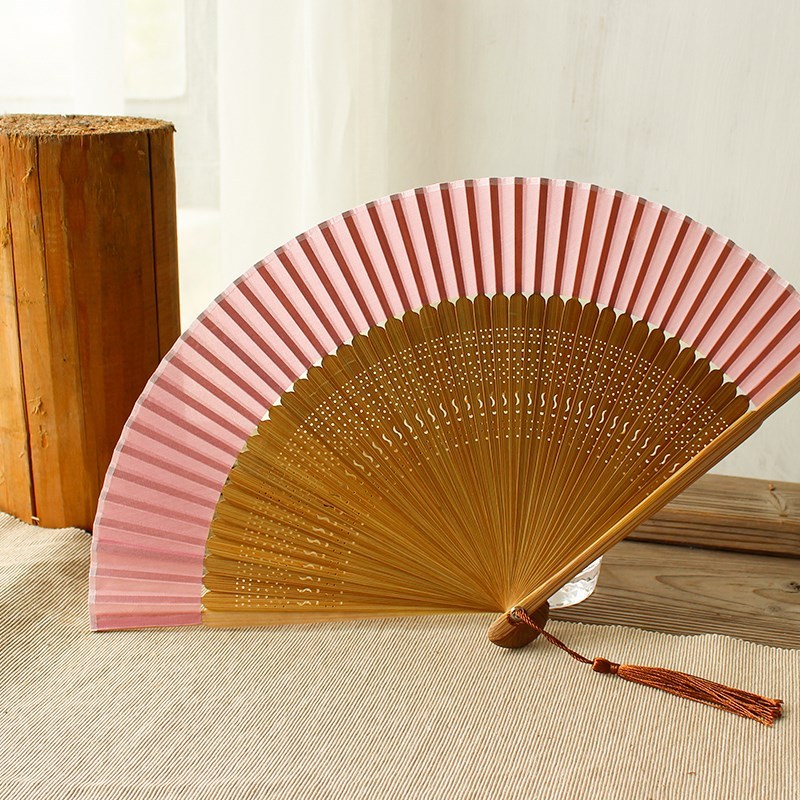 淘宝日式扇子和风折扇7寸纯色竹扇礼品扇青灰色古风折叠女夏季随身女