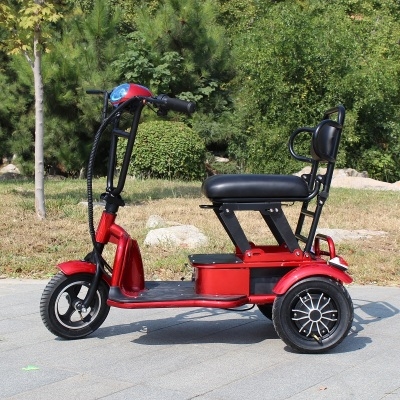 家用老人电动三轮车残疾人轻便折叠电瓶车迷你电车便携助力老年代步车