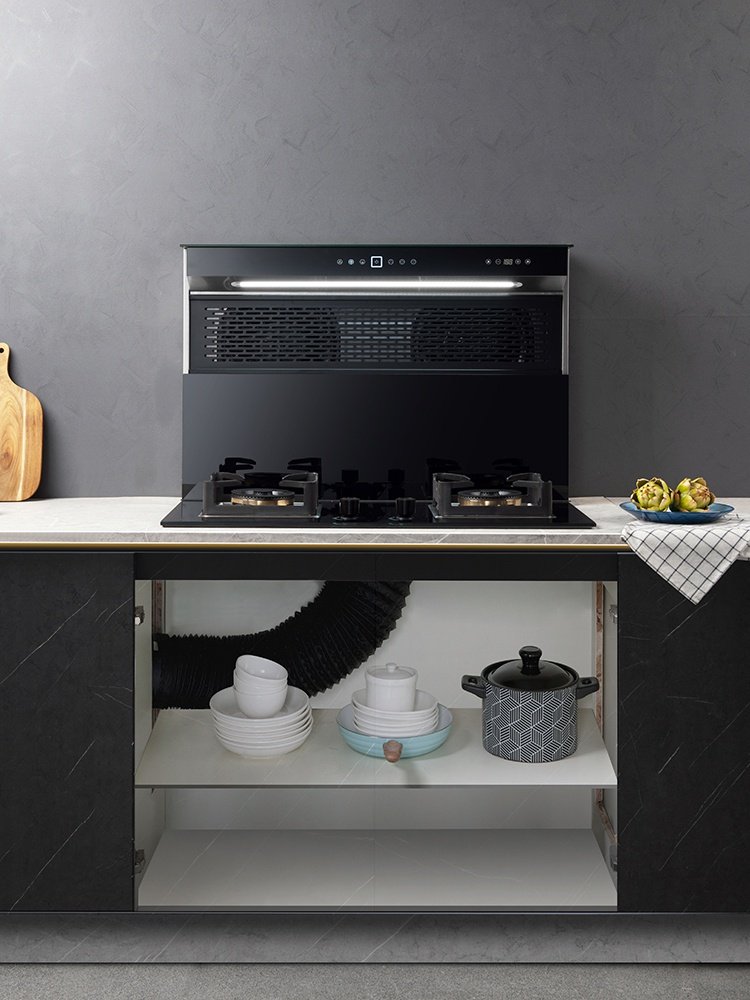 格美特无机机箱分体式集成灶侧吸下排油烟机双电电磁炉家居智能设备