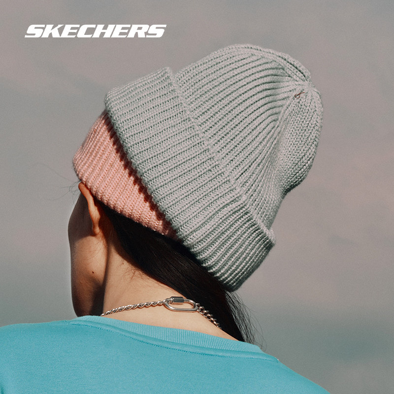 skechers斯凯奇帽子针织帽女冬季保暖毛线帽男潮牌运动帽