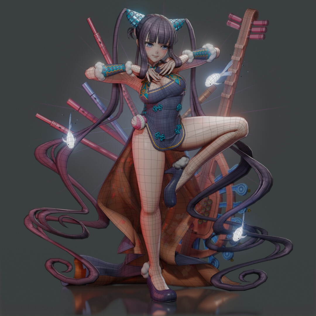 fgo手办古风旗袍国风中国fate性感美女stl杨玉环3d打印服务