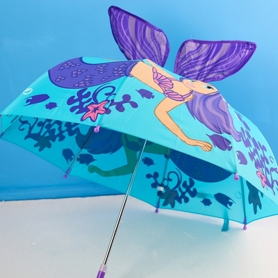 新款香港儿童美人鱼3d雨伞女童人鱼公主卡通日本儿童雨伞