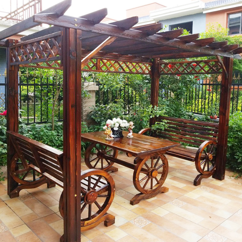 葡萄架庭院防腐别墅室外实木亭子碳化简易花园花架